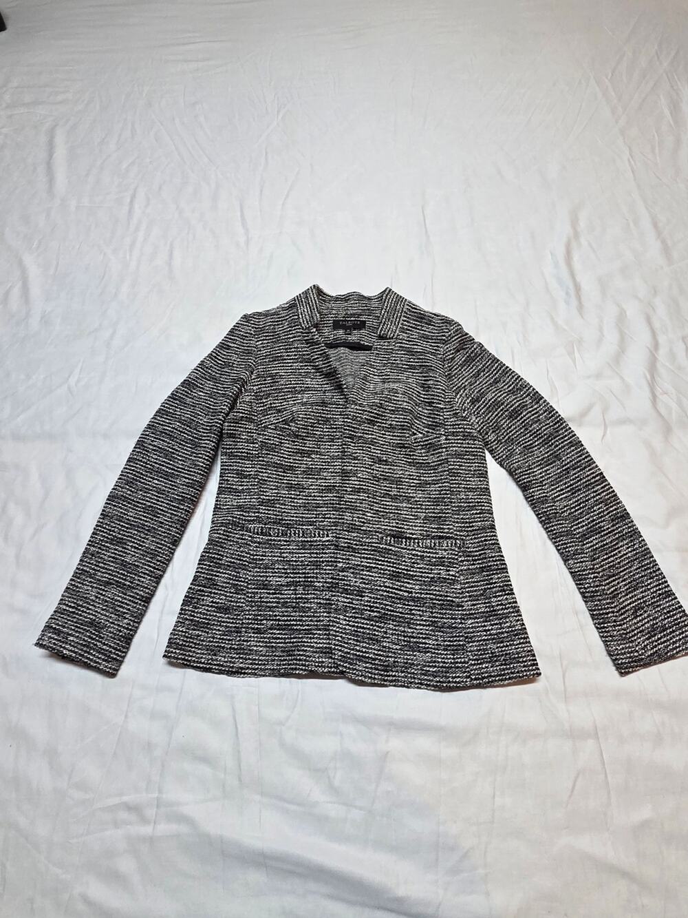 Talbots Black and White Marled Knit Blazer